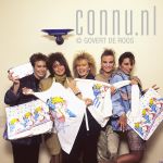 18-04-1986 Dolly dots, Ria Brieffies, Angela Groothuizen, Angéla Kramers, Esther Oosterbeek and Patty Zomer at restaurant in Amsterdam. Photo: Govert de Roos/Connu